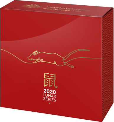 2020 $5 Year of The Rat 1oz Silver Proof Domed Coin