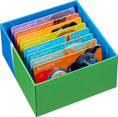 2021 $1 AlBr Coloured UNC 8 coin collection - 150th Anniversary of the RSPCA