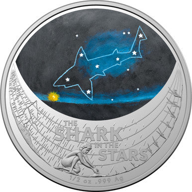 2021 $1 Star Dreaming The Shark In The Stars Beizam 1/2oz Silver Coloured Uncirculated Coin