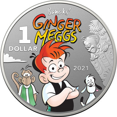 2021 $1 Ginger Meggs 100 Years of Adventure 1/2oz Silver Coloured Uncirculated 2 Coin Set