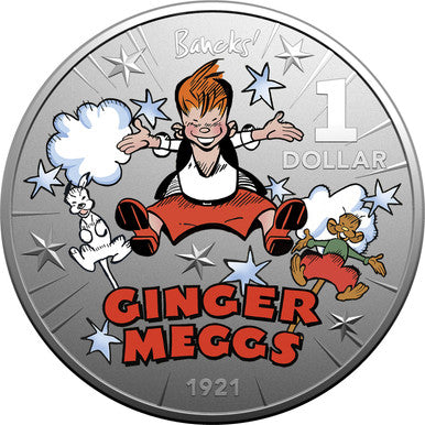 2021 $1 Ginger Meggs 100 Years of Adventure 1/2oz Silver Coloured Uncirculated 2 Coin Set