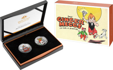 2021 $1 Ginger Meggs 100 Years of Adventure 1/2oz Silver Coloured Uncirculated 2 Coin Set