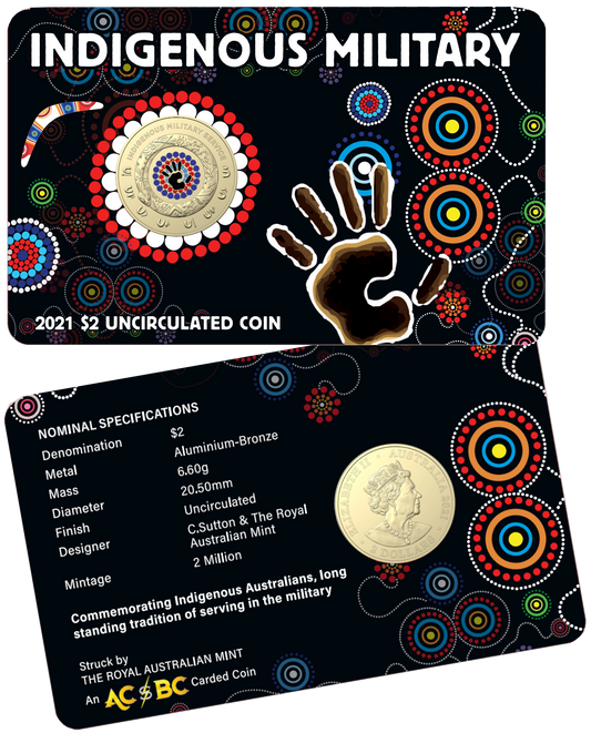2021 $2 Indigenous Military Service Coloured UNC Coin