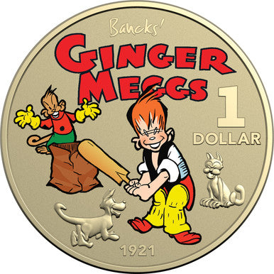 2021 $1 Ginger Meggs 100 Years of Adventure Coloured Uncirculated 2 Coin Set