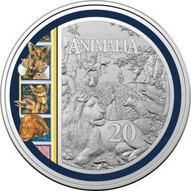 2021 20c Animalia Coloured Uncirculated Coin