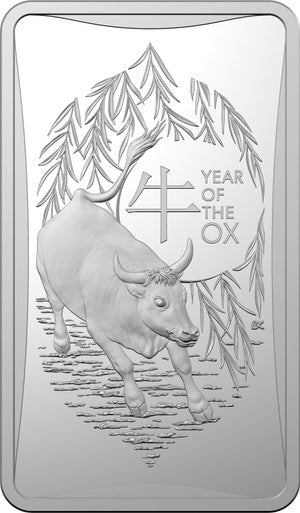 2021 $1 Year of The Ox 1/2oz Silver Uncirculated Ingot