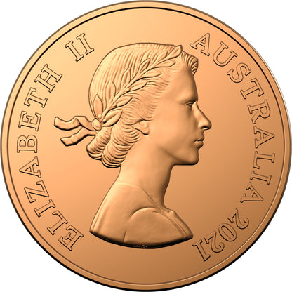 2021 $1 Australian Penny Kangaroo Copper Uncirculated Coin