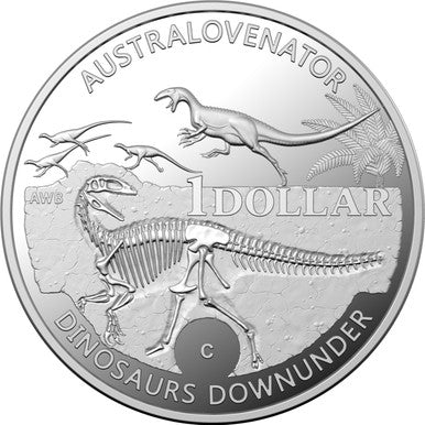 2022 $1 Dinosaurs Down Under 'C' Mintmark Silver Proof Coin