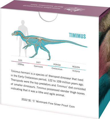 2022 $1 Dinosaurs Down Under 'C' Mintmark Silver Proof Coin
