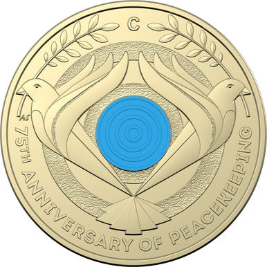2022 $2 75th Anniversary of Peacekeeping 'C' Mintmark Coloured Uncirculated Coin