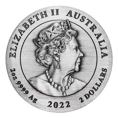 2022 $2 Lunar Year of the Tiger 2oz Silver Antiqued Coin