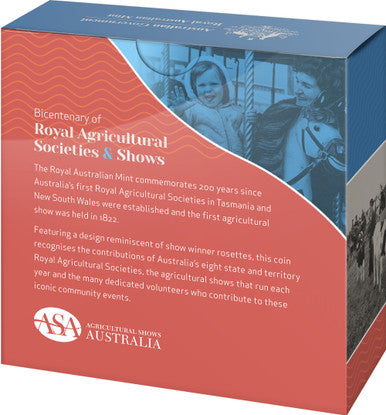 2022 $5 Bicentenary of Royal Agricultural Societies & Shows 1oz Silver Proof Coin
