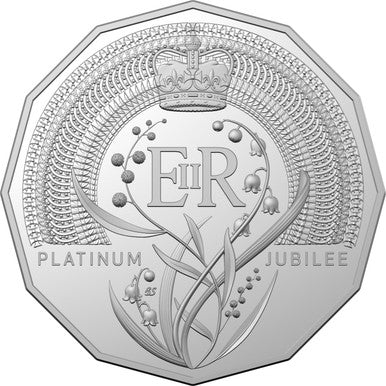 2022 50c Platinum Jubilee of Her Majesty Queen Elizabeth II Uncirculated Coin