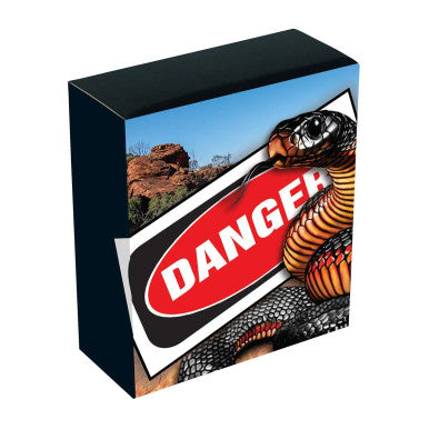 Tuvalu 2022 $1 Deadly and Dangerous Red-Bellied Black Snake 1oz Silver Coloured Proof Coin