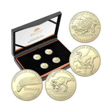 2022 Australian Dinosaurs $1 Al-Br Proof Four-Coin Collection