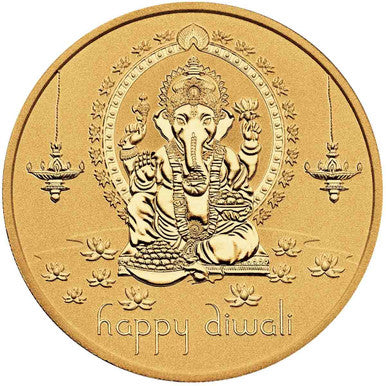 2022 Diwali  1oz Silver Gilded Medallion