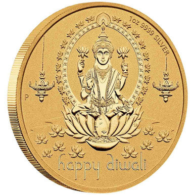 2022 Diwali  1oz Silver Gilded Medallion