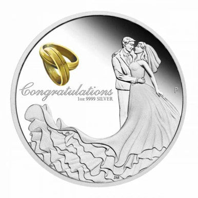 2022 $1 Wedding  1oz Silver Proof Coin