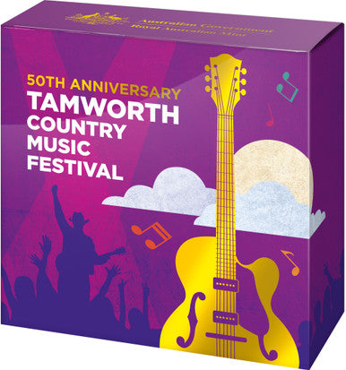2022 50c 50th Anniversary Tamworth Country Music Festival Selectively Gold Plated Silver Proof Coin