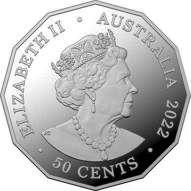 2022 50c 50th Anniversary Tamworth Country Music Festival Selectively Gold Plated Silver Proof Coin