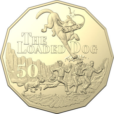 2022 50c Treasured Australian Stories Henry Lawson The Loaded Dog Uncirculated Coin