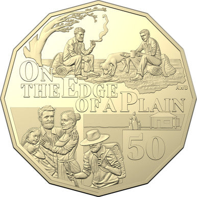 2022 50c Treasured Australian Stories Henry Lawson On The Edge of A Plain Uncirculated Coin