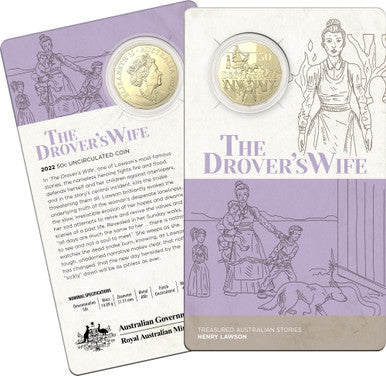 2022 50c Treasured Australian Stories Henry Lawson The Drover's Wife Uncirculated Coin