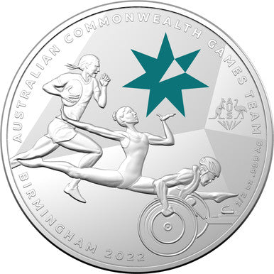 2022 $1 Australian Commonwealth Games Team 1/2oz Silver Coin