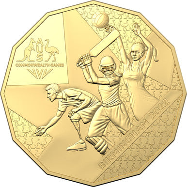 2022 50c Australian Commonwealth Games Team Gold Plated Uncirculated Coin