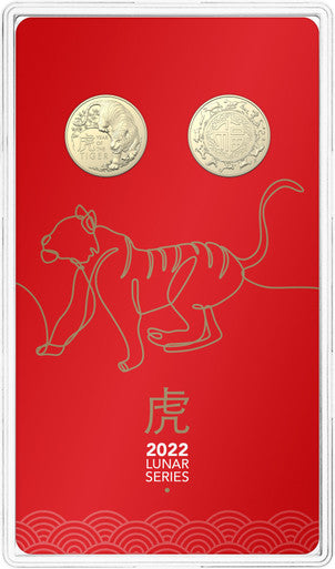 2022 $1 Year of The Tiger Uncirculated 2 Coin Set