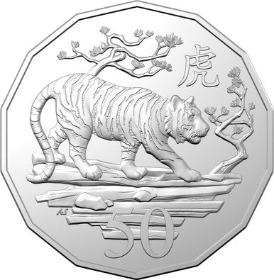 Lunar Year of the Tiger 2022 50c Cupro-Nickel Uncirculated Coin