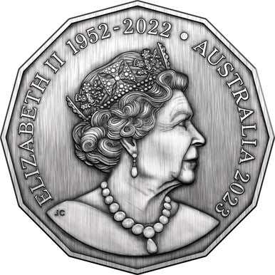 2023 50c 50th Anniversary of AC/DC Silver Antiqued Coin