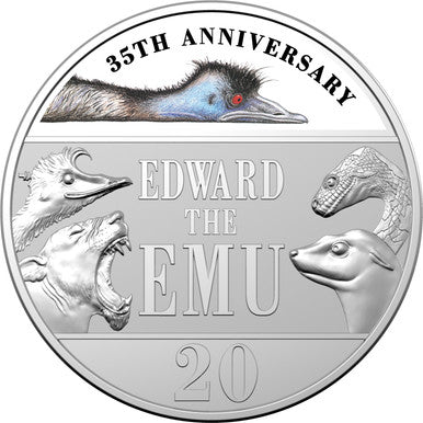2023 20c 35th Anniversary of Edward The Emu Coloured Uncirculated Coin
