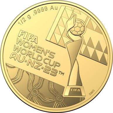 2023 $5 FIFA Women's World Cup Australia and New Zealand 0.5g Gold Frosted Uncirculated Coin