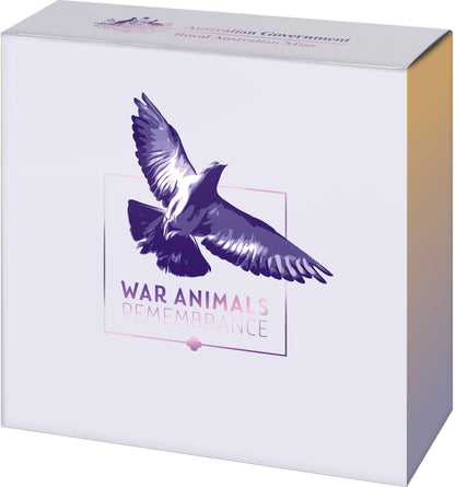 2024 $2 War Animals Remembrance Purple Poppy 'C' Mintmark Silver Proof Coin