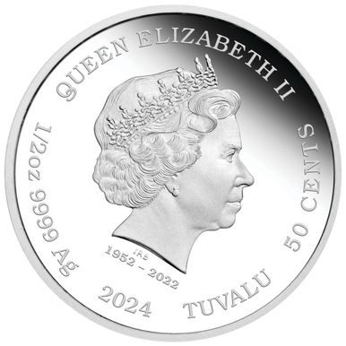Tuvalu 2024 50c Lunar Baby Year of The Dragon 1/2oz Silver Coloured Proof Coin