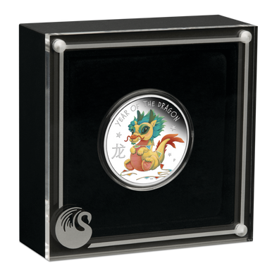 Tuvalu 2024 50c Lunar Baby Year of The Dragon 1/2oz Silver Coloured Proof Coin