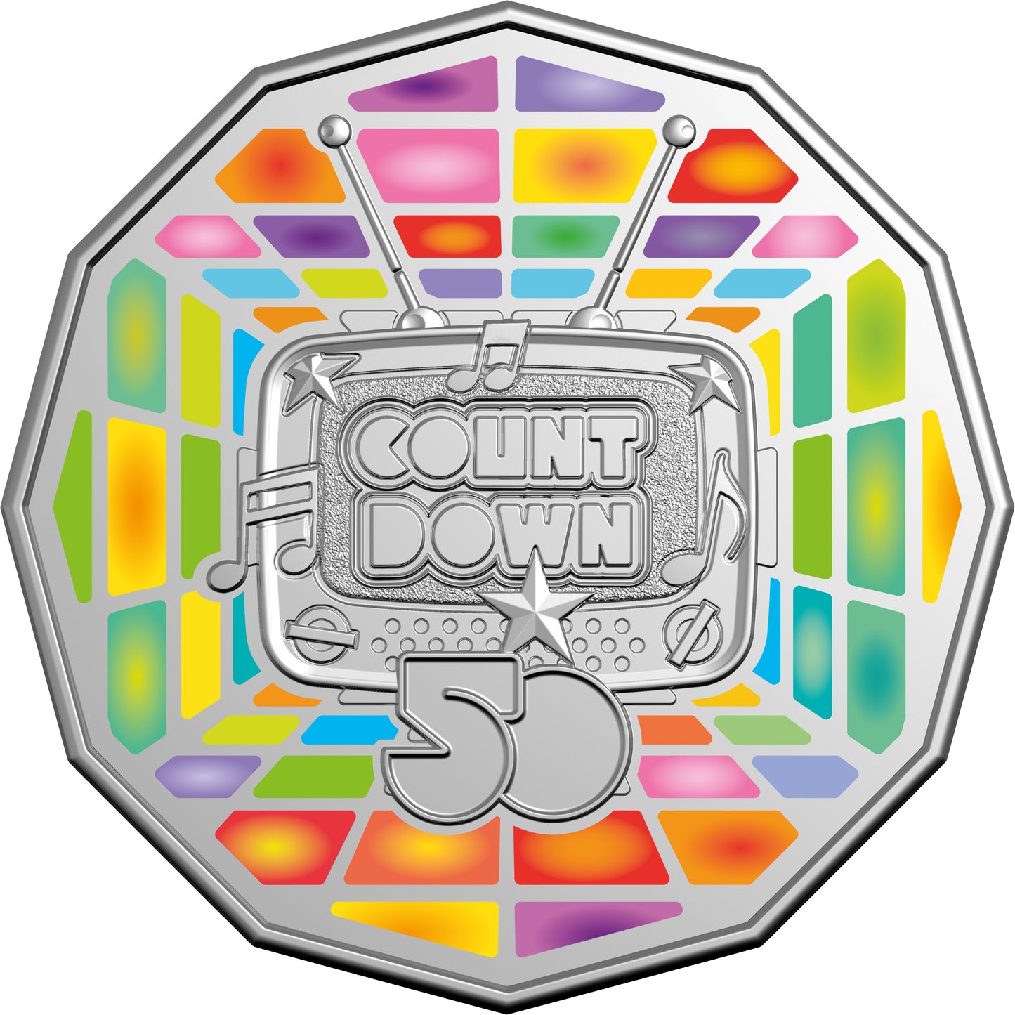 2024 50c 50th Anniversary of Countdown Coloured Uncirculated Coin