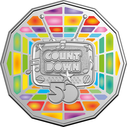 2024 50c 50th Anniversary of Countdown Coloured Uncirculated Coin