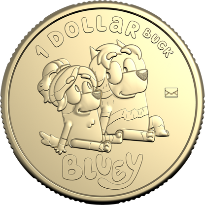 2024 $1 Bluey Uncle Rad and Frisky Envelope Privy Mark Uncirculated Coin