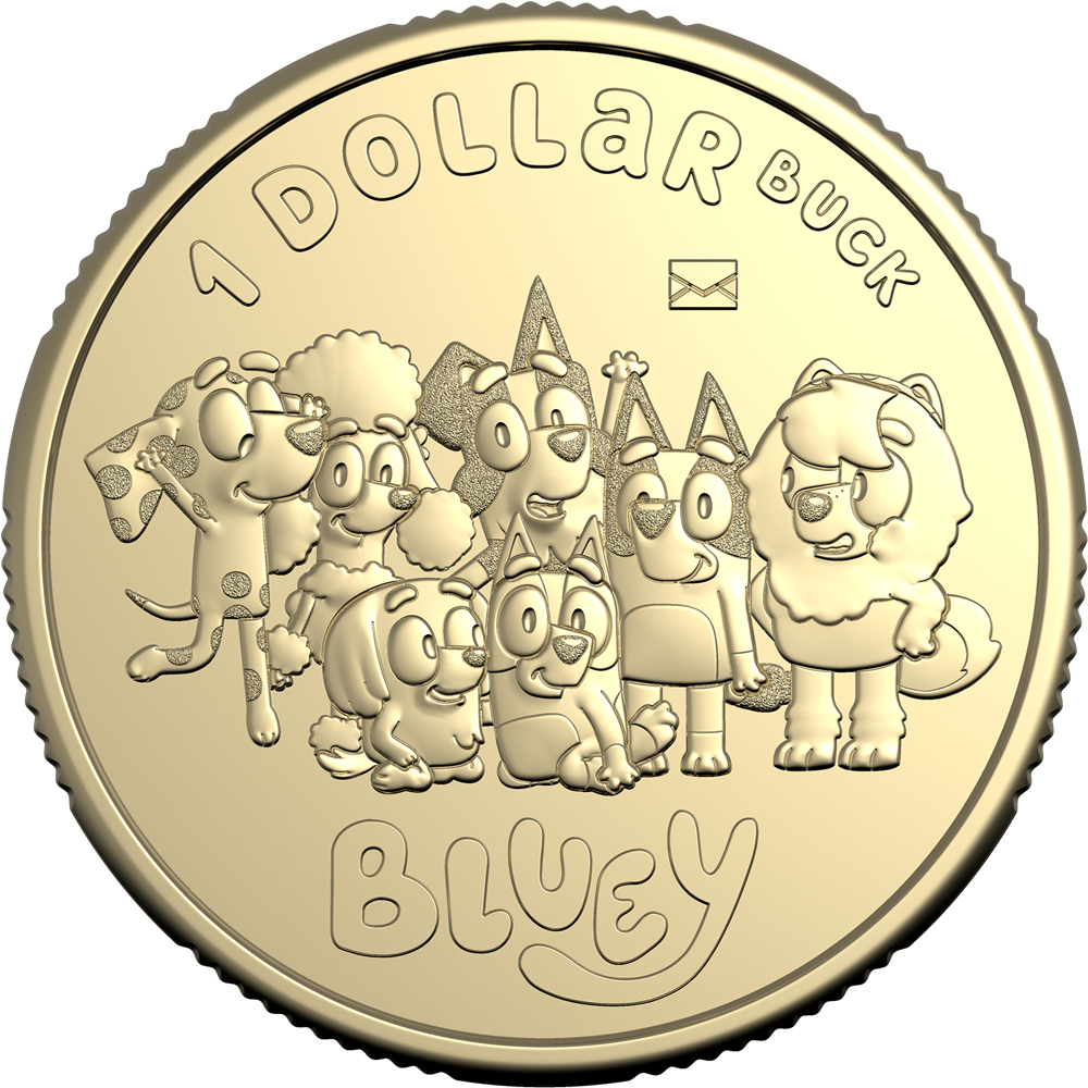 2024 $1 Bluey, Bingo and Friends Envelope Privy Mark Uncirculated Coin