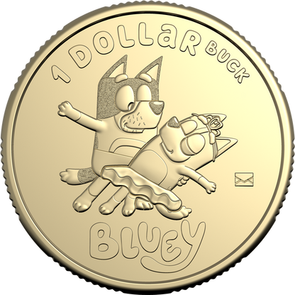 2024 $1 Bluey Mum and Dad Envelope Privy Mark Uncirculated Coin