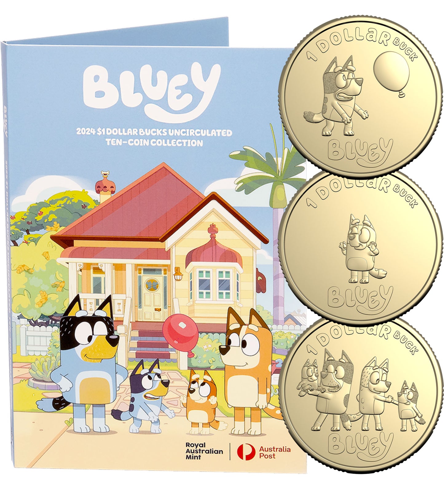 2024 $1 Bluey Dollarbucks Uncirculated 10 Coin Set
