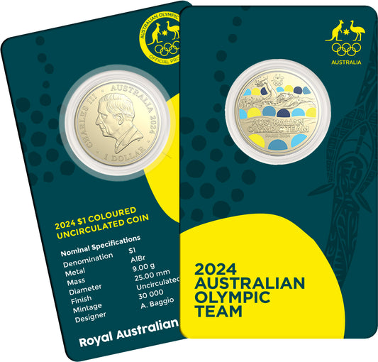 2024 $1 Australian Olympic Team Coloured Uncirculated Coin