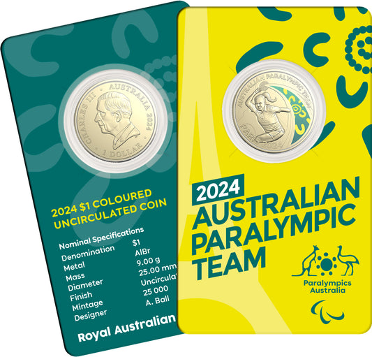 2024 $1 Australian Paralympic Team Coloured Uncirculated Coin