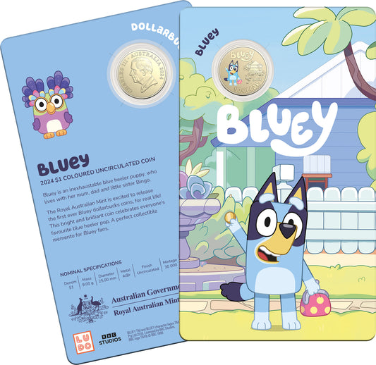 2024 $1 Bluey Dollarbucks Coloured Uncirculated Coin