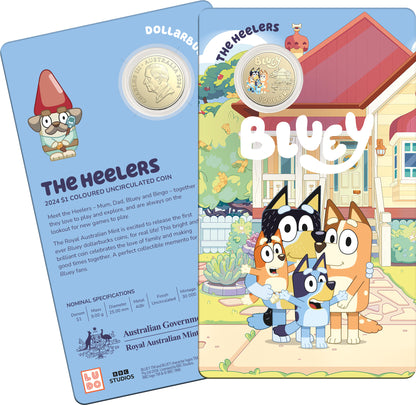 2024 $1 Bluey Dollarbucks Coloured Uncirculated 3 Coin Set with Stickers