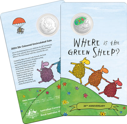 2024 20c 20th Anniversary Where Is The Green Sheep Uncirculated Coin