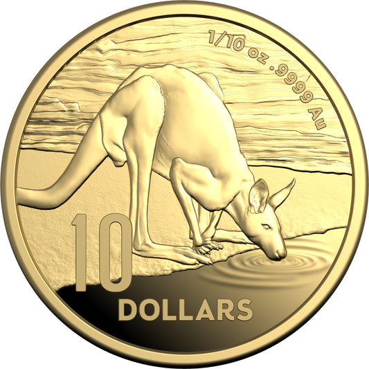 2024 $10 Kangaroo Desert Life 1/10oz Gold Proof Coin