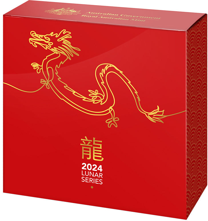 2024 $5 Year of The Dragon 1oz Silver Proof Domed Coin